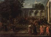 Jean-Baptiste Van Mour Der Gesandte Cornelis Calkoen begibt sich zur Audienz beim Sultan Ahmed III. France oil painting artist